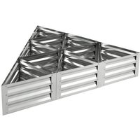 COSTWAY Hochbeet  6 tlg. mit offenr Basis & Handschuhe  Metall  150x150x30cm