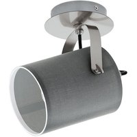 EGLO LED Deckenspot Villabate  Leuchtmittel exklusive  Textil Wandleuchte  aus Stahl und Stoff  Nickel matt und grau  E27