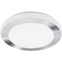 EGLO LED Deckenleuchte Led carpi  Leuchtmittel inklusive  Wand /Deckenleuchte   H7 5 x Ø38 5 cm   weiß  chrom   3X7 3W inkl.
