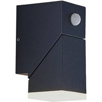 Lindby LED Außen Wandleuchte Sally  LED Leuchtmittel fest verbaut  warmweiß  Modern  Aluminium  Kunststoff  dunkelgrau  weiß satiniert  1 flammig