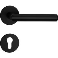 SO TECH  Drückergarnitur THORE Edelstahl  Flachrosetten  magnetische Cliptechnik  Buntbart Türgarnitur für Zimmertür schwarz galvanisiert
