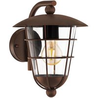 EGLO LED Wandleuchte Pulfero 1  Leuchtmittel exklusive  Wand /Deckenleuchte   L22 x H28 x AL28 cm   braun   1X60W exkl.