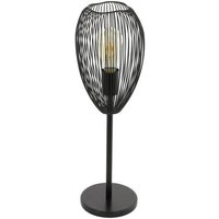 EGLO LED Tischleuchte Clevedon  Leuchtmittel exklusive  moderne Tischleuchte  Nachttischleuchte Stahl  Schwarz  E27  Schalter