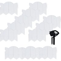 HTI Living Beetumrandung Beetumrandung Nessa Solar Cloud 12 teilig Weiß  LxH: 21x17 cm  Set  Beetumrandung mit 12 Modulen inkl. Solarbeleuchtung  Beetbegrenzung Beeteinfassung Rasenkante