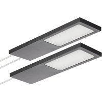 SO TECH  LED Unterbauleuchte LED Möbelleuchte GIULIA II  stufenlos dimmbar  LED fest integriert  Warmweiß  2700K  2er SET ohne Sensor inkl. 33W Trafo schwarz