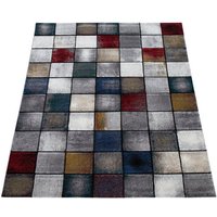 Teppich Kurzflor Teppich Wohnzimmer Karo Muster  Paco Home  Läufer  Höhe: 16 mm