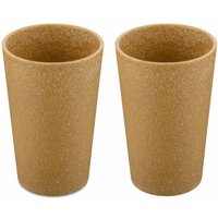 KOZIOL Becher Connect Cup L 2er Set Nature Wood  Kunststoff Holz Mix  stapelbar