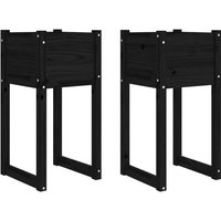 vidaXL Pflanzkübel Pflanzkübel Blumenkübel Pflanzcontainer Pflanzgefäße 2 Stk Schwarz 40x