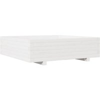 vidaXL Blumentopf Pflanzkübel Weiß 90x90x26 5 cm Massivholz Kiefer  1 St 