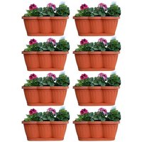BURI Blumenkasten 8er Set 40cm Blumenkasten Pflanzkasten Terracotta mit Bewässerung