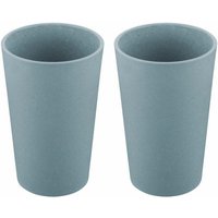 KOZIOL Becher Connect Cup L 2er Set Nature Flower Blue 350 ml  Biozirkulärer Kunststoff