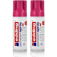 edding Sprühfarbe 2x edding Permanent Spray telemagenta 200 ml Premium Acryllack  RAL 40