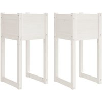 vidaXL Pflanzkübel Pflanzkübel Blumenkübel Pflanzcontainer Pflanzgefäße 2 Stk Weiß 40x40x