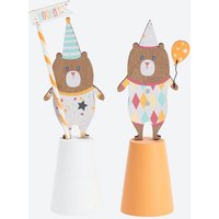 Figur Bär aus Holz  ca. 13 5 cm hoch  2er Pack