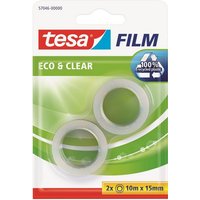 tesa Klebeband Klebefilm tesafilm Eco&Clear 15mmx10m 2 Stück  Blister 