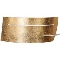 Lindby Wandleuchte Keyron  dimmbar  Leuchtmittel nicht inklusive  Modern  Metall  Glas  gold matt  weiß  1 flammig  E27  Wandstrahler