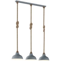 Lindby Hängeleuchte Chaby  dimmbar  Leuchtmittel nicht inklusive  Vintage  Metall  Seil  beton  3 flammig  E27  Deckenlampe