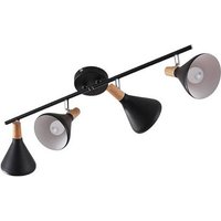 Lindby Strahler Arina  Modern  Metall  Holz  Schwarz  holz hell  4 flammig  E14  Deckenlampe