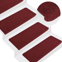 vidaXL Stufenmatte Stufenmatten Selbstklebend 15 Stk 65x28 cm Rot Stufenteppich