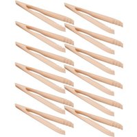 BURI Grillzange 12x Grillzange Buchenholz 36cm Grillbesteck Grillzubehör Küchenzange