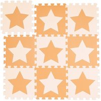 relaxdays Spielmatte Puzzlematte Sterne  Orange Gelb