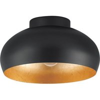 EGLO LED Deckenleuchte Mogano 2  Leuchtmittel exklusive  Wand /Deckenleuchte   H17 5 x Ø28 cm   schwarz  gold   1X40W exkl.