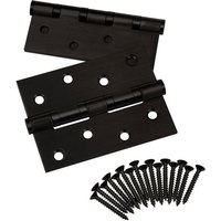 SO TECH  Türbeschlag Türscharnier Edelstahl SS304 Aufschraubband  2 St   101 x 76 x 2 mm  schwarz