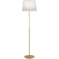 TRIO Leuchten LED Stehlampe  LED wechselbar  Warmweiß  höhenverstellbar Lampenschirm Stoff Designklassiker golden H 138 180cm