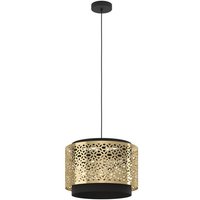 EGLO LED Hängeleuchte Sandbach  Leuchtmittel exklusive  Hängeleuchte   H110 x Ø42 cm   schwarz  messing   1X40W exkl.