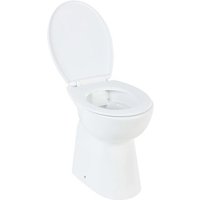 vidaXL Tiefspül WC Hohe Spülrandlose Toilette Soft Close 7 cm Höher Keramik Weiß