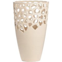 GILDE Dekovase GILDE Vase Bologna   creme   H. 38cm x B. 23 5cm x T. 14 5cm