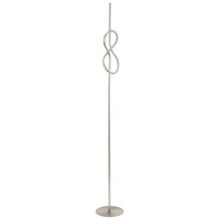 EGLO LED Stehlampe Novafeltria  Leuchtmittel inklusive  Stehleuchte  Nickel Matt und Weiß  Lampe mit Tritt Schalter