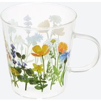 Glastasse mit Blumen Motiv  Ø ca. 9 3 cm