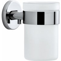 blomus Zahnputzbecher Areo mit Halter zur Wandmontage H 11.5 cm 68930