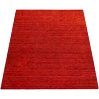 Paco Home Wollteppich Atlas 100  rechteckig  Höhe: 14 mm  Gabbeh  Kurzflor  handgewebt  reine Wolle  Uni Farben