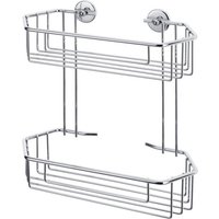 tesa Duschablage 1x tesa baath Plus Duschkorb doppelt  Komplett Set 2 tlg.  chrom 12 5 cm : 27 cm : 27 8 cm