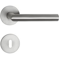 SO TECH  Drückergarnitur THORE Edelstahl  Flachrosetten  magnetische Cliptechnik  für Profilzylinder Eingangstür Edelstahl gebürstet