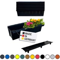 BURI Pflanzkübel Europaletten Blumenkasten Schwarz 6 Stück zum Anhängen Pflanzkasten