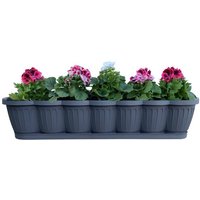 BURI Blumenkasten 1er Set 80cm Blumenkasten Pflanzkasten Anthrazit mit Bewässerung