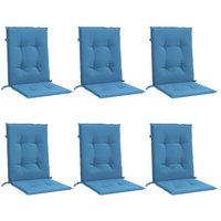 vidaXL Sitzauflage Niedriglehner Auflagen 6 Stk. Melange Blau 100x50x4 cm Stoff   6 St 