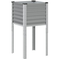vidaXL Blumentopf Pflanzkübel Grau 45x45x88 cm Stahl  1 St 
