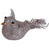 BURI Christbaumschmuck Weihnachtsbaumschmuck Vogel mit Glitter 4er Set Christbaumschmuck Deko