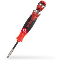 Wiha Schraubendreher LiftUp 25  38601   verstaubares Bit Set  Schraubenzieher  mit 12 Bits  1/4   kompakt