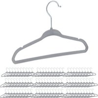 relaxdays Kleiderbügel 90 x Kinderkleiderbügel Samt grau