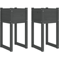 vidaXL Pflanzkübel Pflanzkübel Blumenkübel Pflanzcontainer Pflanzgefäße 2 Stk Grau 40x40x