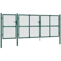 vidaXL Gartentor  Mesh Gartentor Grün 400x175 cm Verzinkter Stahl
