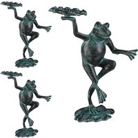 relaxdays Gartenfigur 3 x Gartenfigur Frosch