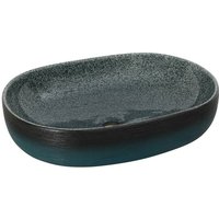 vidaXL Aufsatzwaschbecken  Waschbecken Türkis Oval 59x40x14 cm Keramik