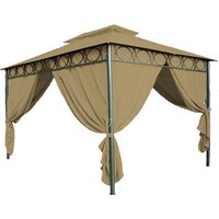 Spetebo Pavillon Ersatzdach Pavillon Ersatzdach Cape Town 4 x 3 m   braun  270 g/m    Stück  Ersatzdach   Garten Pavillondach mit Kaminabzug