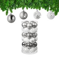 relaxdays Weihnachtsbaumkugel Weihnachtskugeln im 30er Set  30 St   Silber